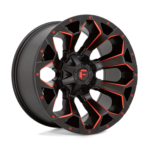 Fuel Off-Road Aluminum Wheels 17X8.5 Assault D787 Matte Black Red Milled