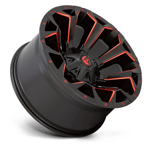 Fuel Off-Road Aluminum Wheels 17X8.5 Assault D787 Matte Black Red Milled