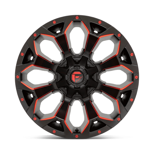 Fuel Off-Road Aluminum Wheels 22X10 Assault D787 Matte Black Red Milled