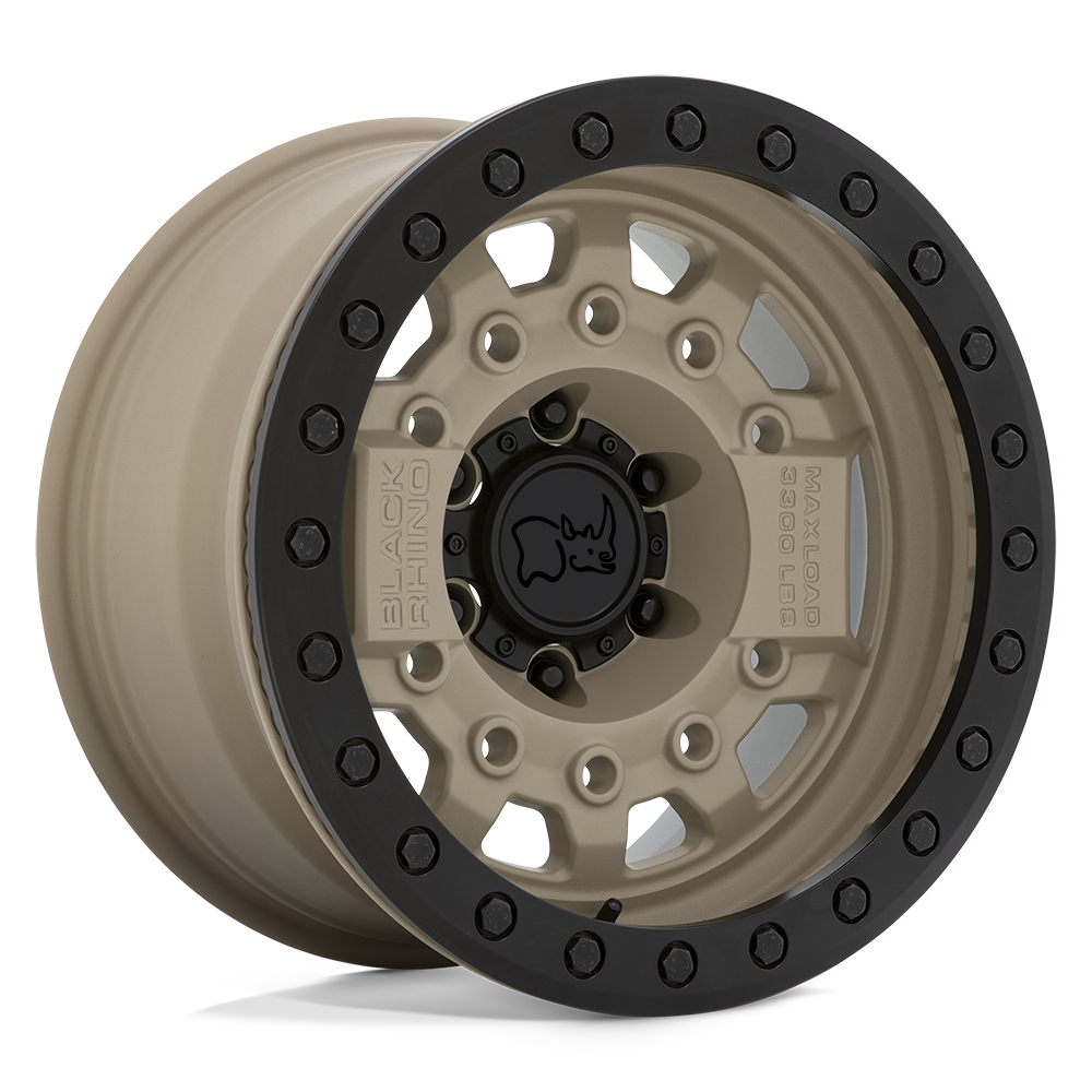 Black Rhino Hard Alloys Avenger Beadlock 17X8.5 6X139.7 -30MM Desert Sand W/ Black Hardware