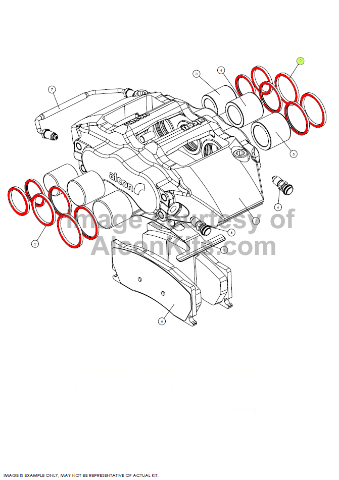 Alcon Pro-System 2019+ Jeep JL Front Caliper Rebuild Kit (41.3mm seals) - Two Caliper Set - CSK414141EW900