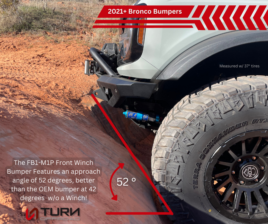 Turn Offroad 2021+ Ford Bronco Front Bumper Package - FB1-M1P for 2021-2026 Ford Bronco - detail view