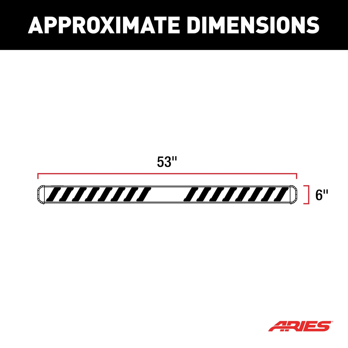 ARIES B2953 NovaTrac 6" x 53" Black E-Coat Steel Running Boards