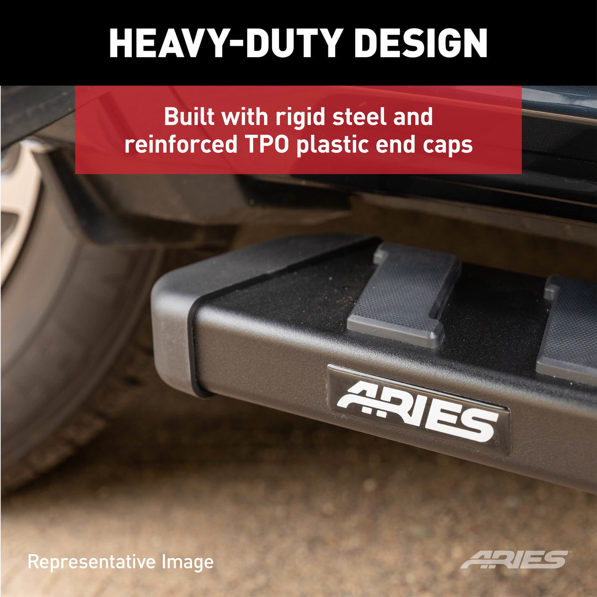 ARIES B2991 NovaTrac 6" x 91" Black E-Coat Steel Running Boards