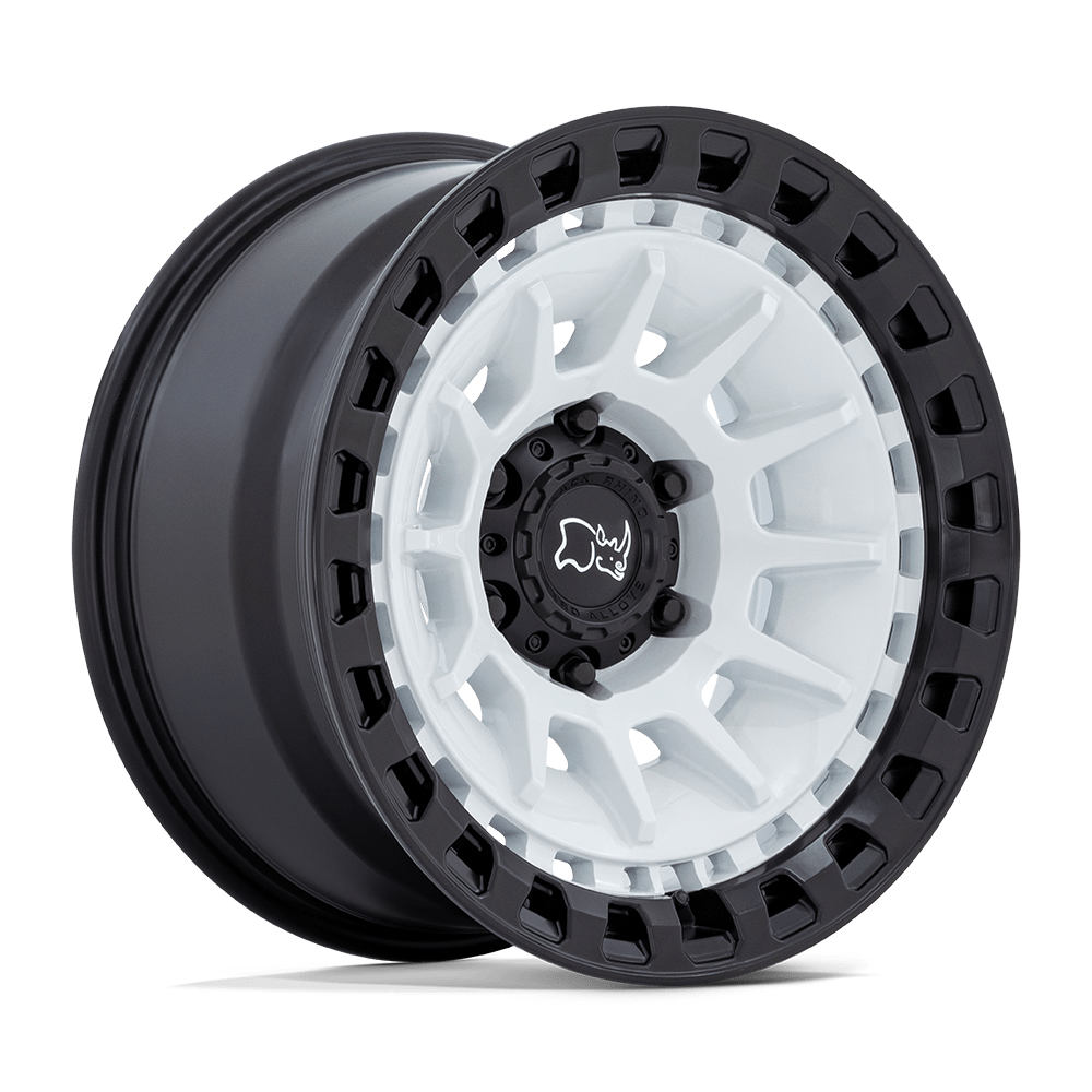 Black Rhino Hard Alloys Barrage 17X8.5 6X139.7 -10MM Gloss White On Matte Black