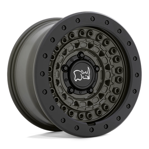 Black Rhino Hard Alloys Barricade 17X8.5 6X139.7 +0MM Olive Drab Green W/ Blk Rock