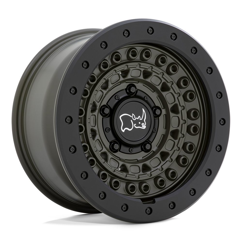 Black Rhino Hard Alloys Barricade 17X8.5 5X127 -18MM Olive Drab Green W/ Blk Rock