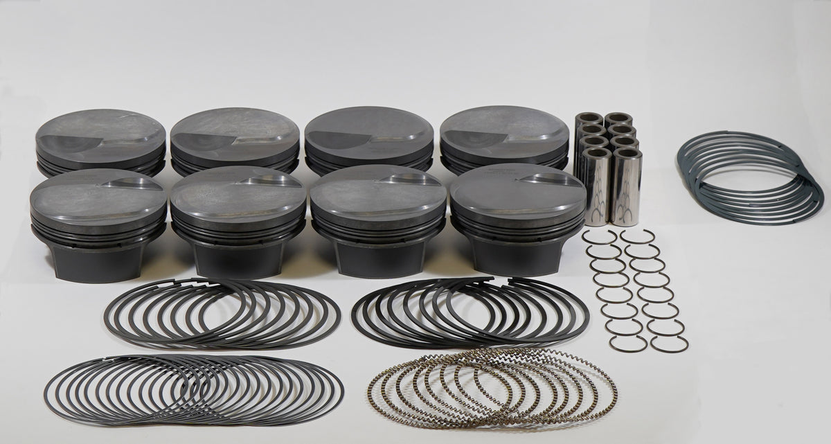 Mahle MS Piston Set BBC 503ci 4.28in Bore 4.375in Stroke 6.385in Rod .990 Pin 18cc 10.4 CR Set of 8 - 929907280
