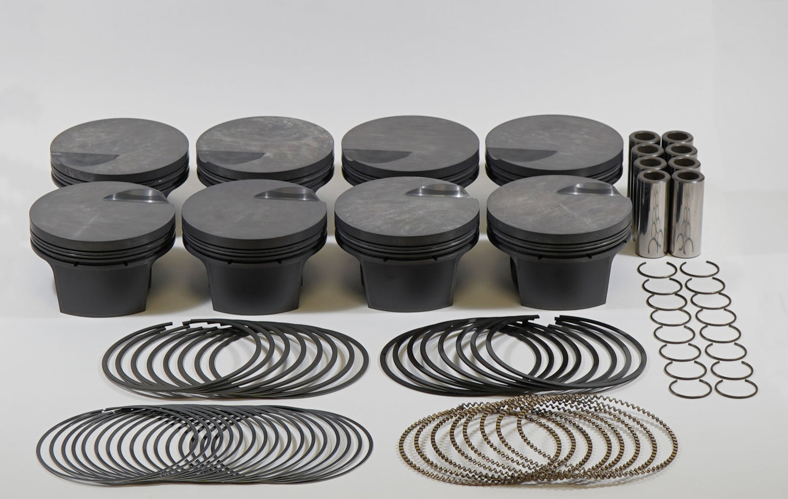 Mahle MS Piston Set BBC 489ci 4.280in Bore 4.25in Stroke 6.385in Rod 0.990 Pin -3cc 8.6 CR Set of 8 - 929869580