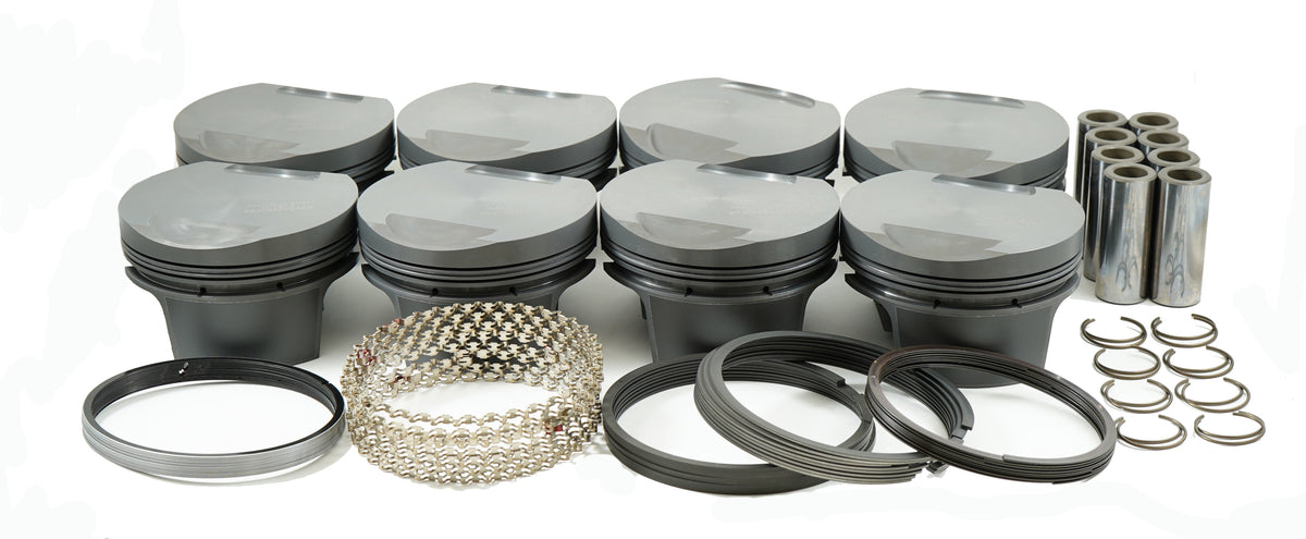 Mahle MS Piston Set BBF 544ci 4.390in Bore 4.5in Stroke 6.7in Rod 0.990 Pin -8cc 11.1 CR Set of 8 - 930022790