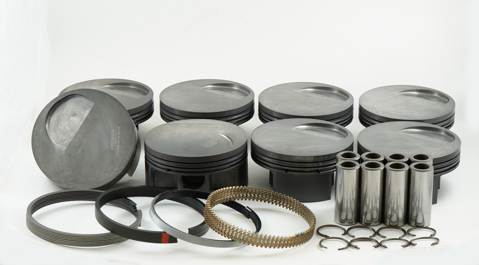 Mahle MS Piston Set BBF 557ci 4.44in Bore 4.5in Stroke 6.7in Rod 0.990 Pin -38cc 9.9 CR Set of 8 - 930245640 — Mahle Motorsport (family-generic image)