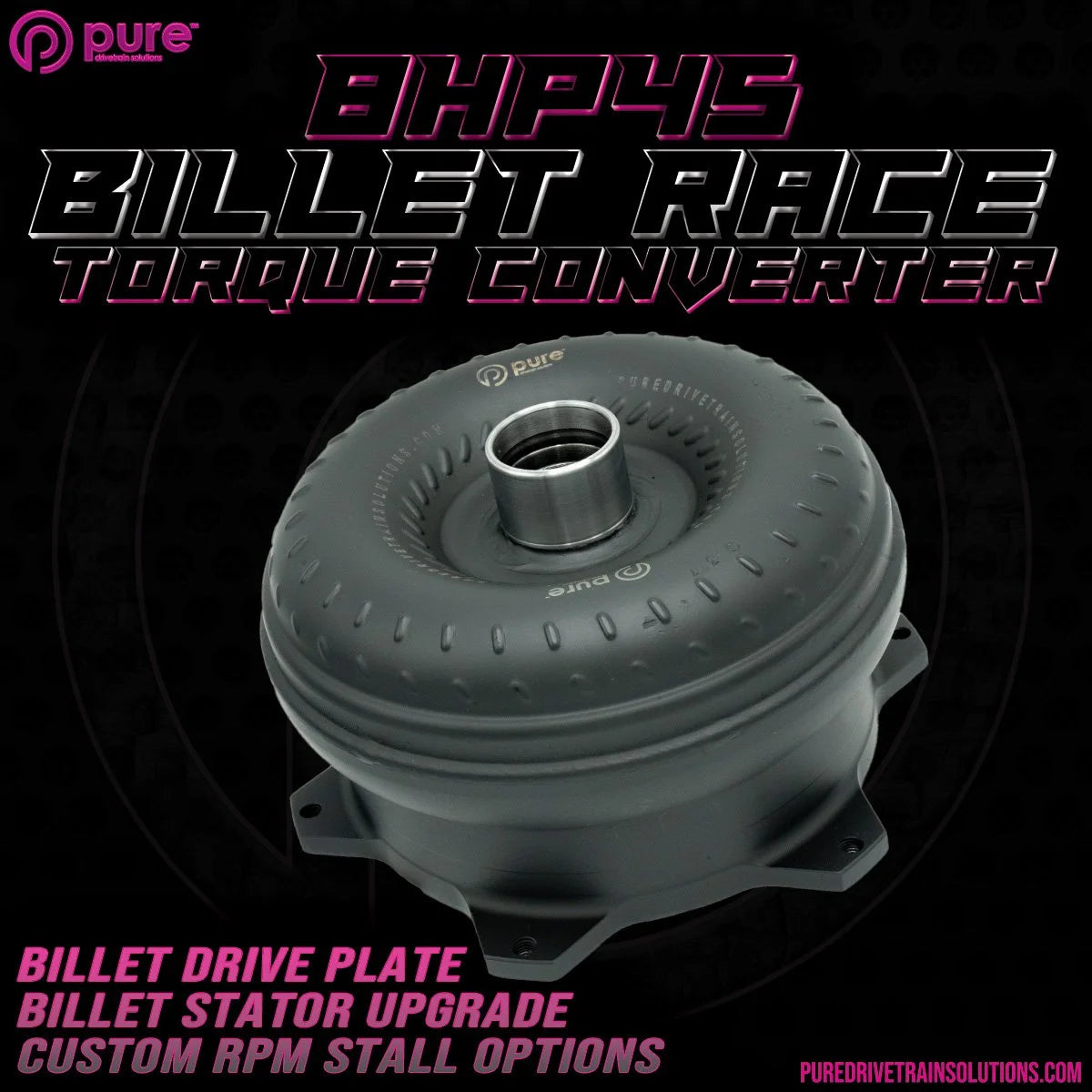Pure Drivetrain 8HP45 High Performance Billet Race Torque Converter - 22/60 Stator - AWD - 16-98-2260