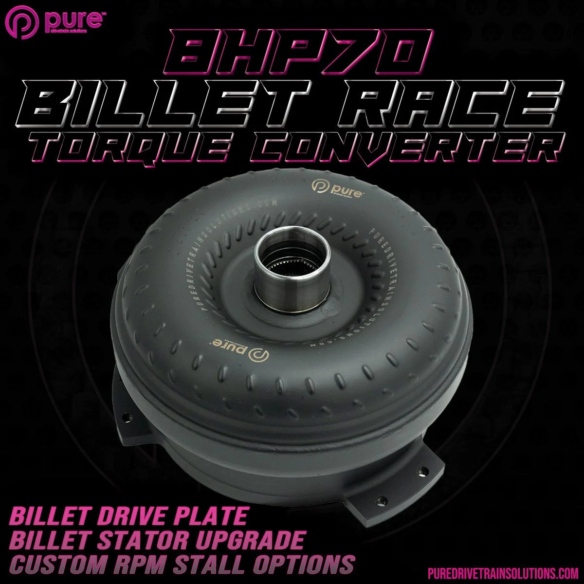Pure Drivetrain 8HP70 High Performance Billet Race Torque Converter - 20/65 Stator - AWD - 16-89-2065
