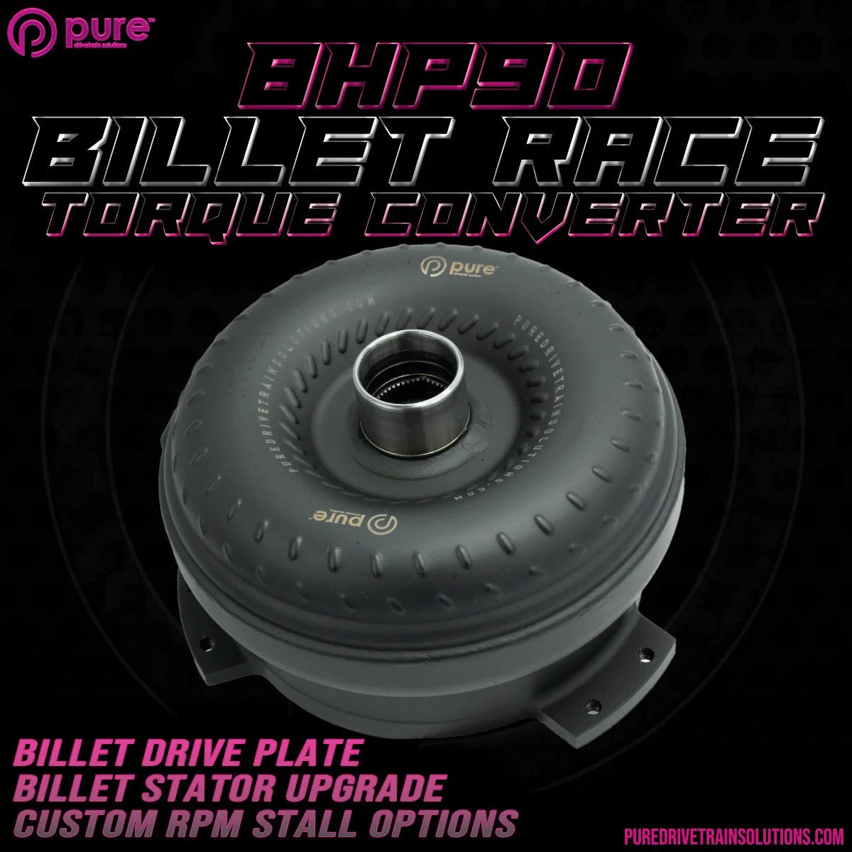 Pure Drivetrain 8HP90 High Performance Billet Race Torque Converter - 20/65 Stator - RWD - 16-84-2065