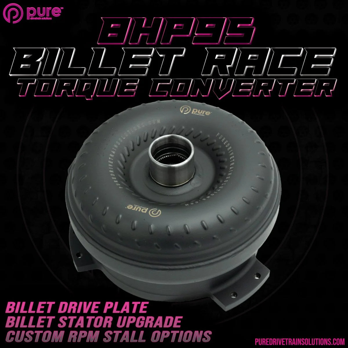 Pure Drivetrain 8HP95 High Performance Billet Race Torque Converter - 26/50 Stator - AWD - 16-82-2650