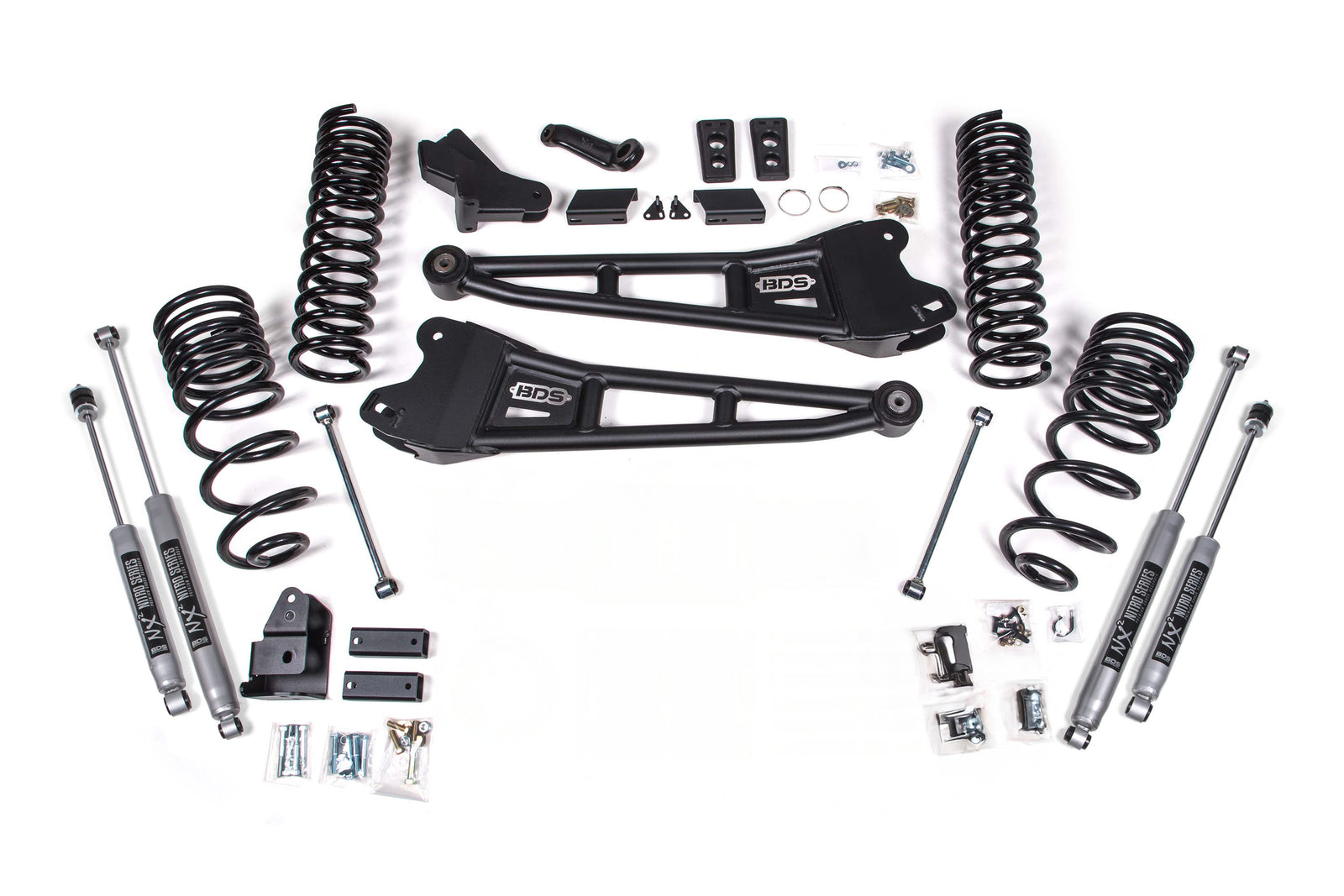 BDS Suspension 4" Radius Arm Lift Kit With Nitro Shocks | 25-26 Ram 2500 4WD Diesel (excluding Air Ride Models)