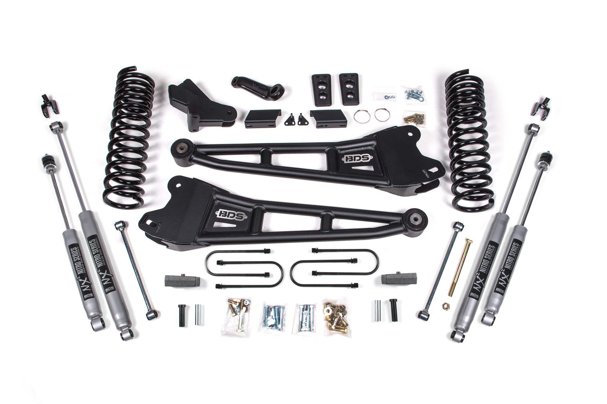 BDS Suspension 4" Radius Arm Lift Kit With FOX 2.0 Shocks | 13-18 Ram 3500 4WD Gas