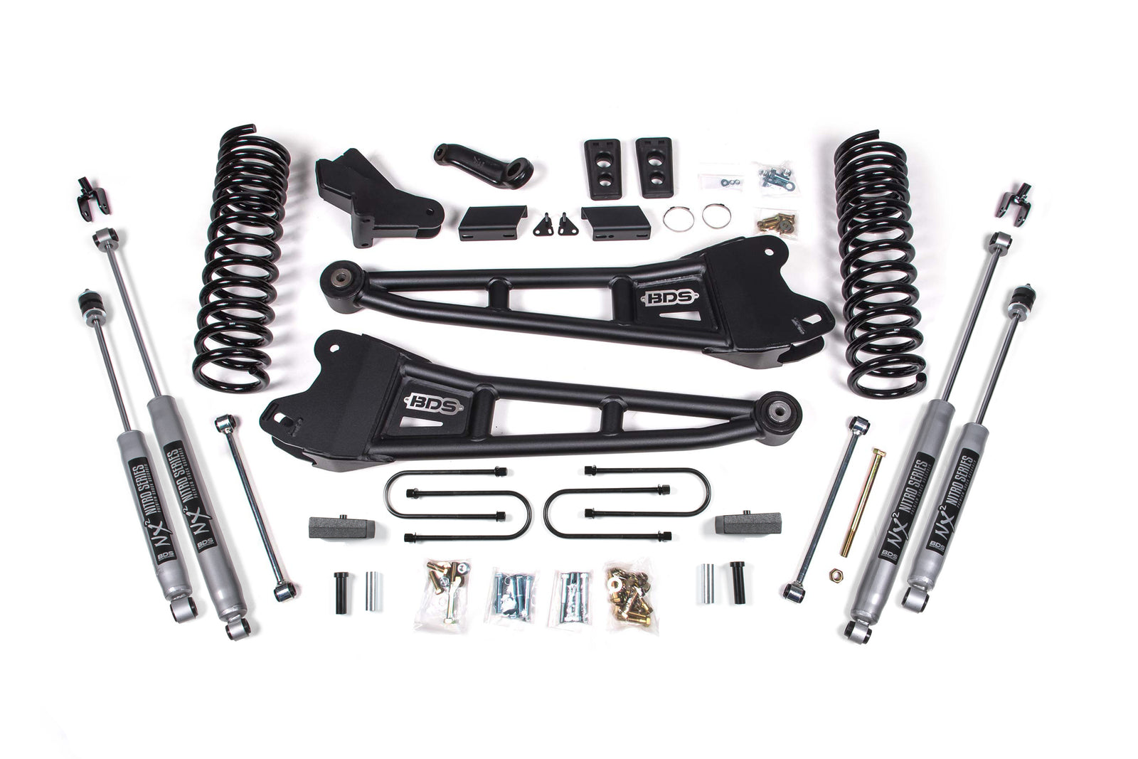 BDS Suspension 4" Radius Arm Lift Kit With NX2 Shocks | 13-18 Ram 3500 4WD Gas