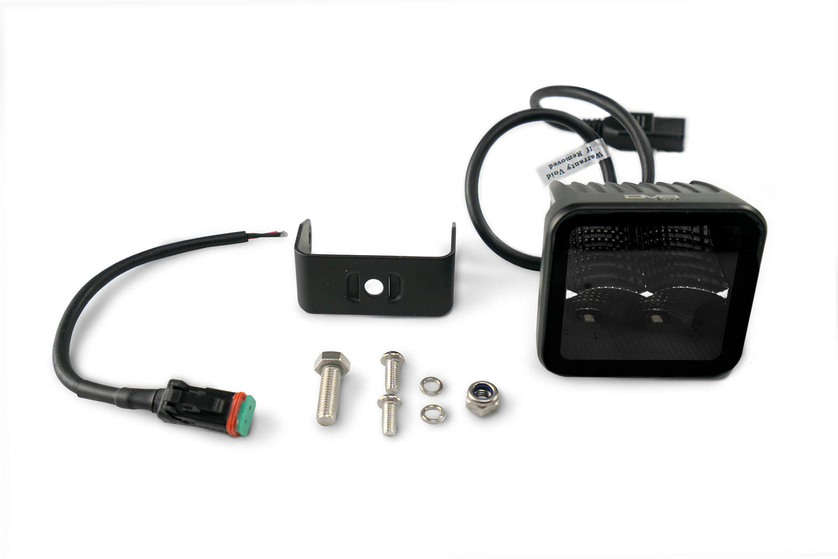 DV8 Offroad - Be3ew40w Universal 3 Inch Cube LED Light With Flood Pattern And Post Mount - BE3EW40W