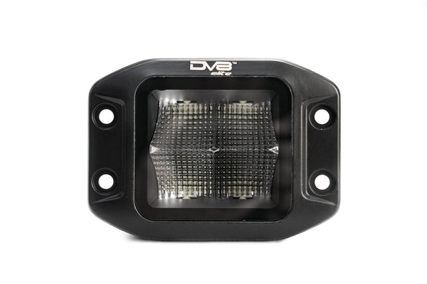 DV8 Offroad - Universal 3 In. Cube LED Light With Flood Pattern And Flush Mount Plate Built In - BE3FMW40W