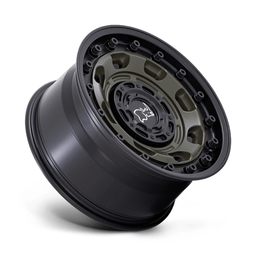 Black Rhino Hard Alloys Atlas 17X8.5 6X135/6X139.7/6X139 -10MM Olive Drab Green W/ Black Lip