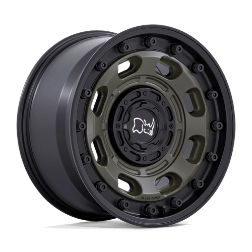 Black Rhino Hard Alloys Atlas 16X8 6X120/6X139.7/6X139 -10MM Olive Drab Green W/ Black Lip