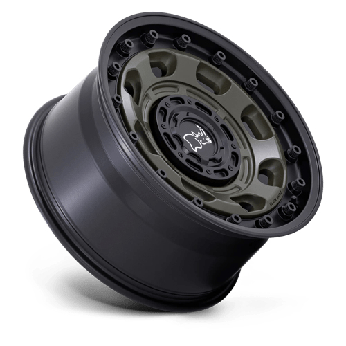 Black Rhino Hard Alloys Atlas 16X8 6X120/6X139.7/6X139 -10MM Olive Drab Green W/ Black Lip