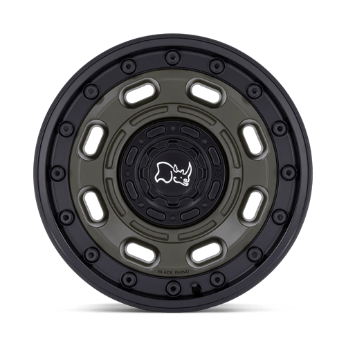 Black Rhino Hard Alloys Atlas 16X8 6X120/6X139.7/6X139 -10MM Olive Drab Green W/ Black Lip