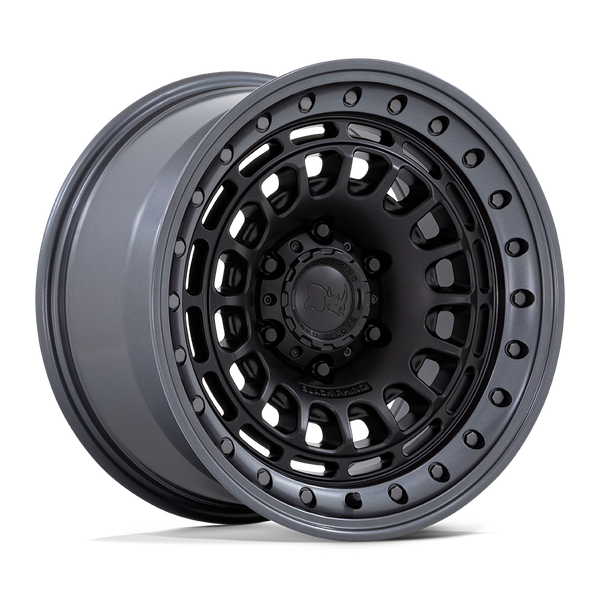 Black Rhino Hard Alloys Br014 Sahara 17X9 5X127 -12MM Matte Black W/ Gunmetal Lip
