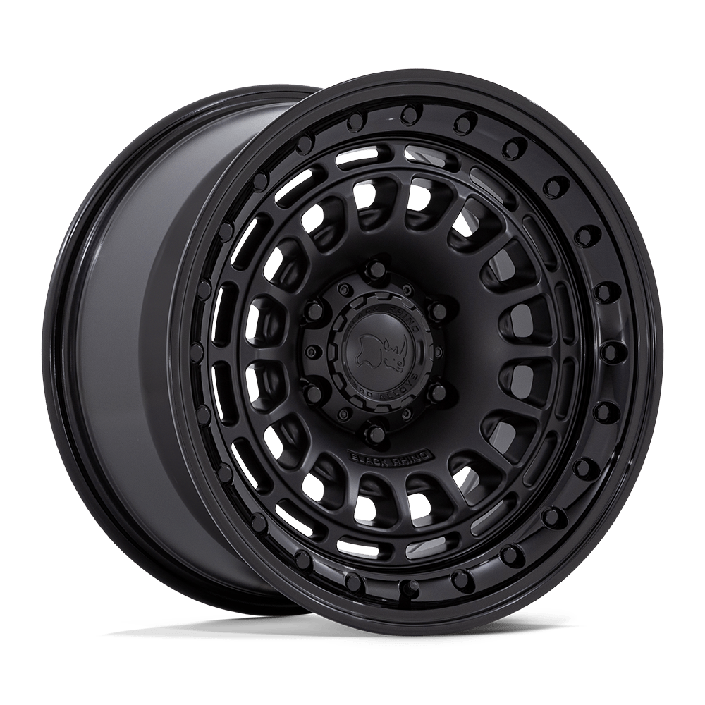 Black Rhino Hard Alloys Br014 Sahara 17X9 6X139.7 -12MM Matte Black W/ Gloss Black Lip
