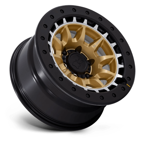 Black Rhino Hard Alloys Br016 Tusk 17X8.5 6X139.7 -10MM Matte Gold W/ Machined Ring