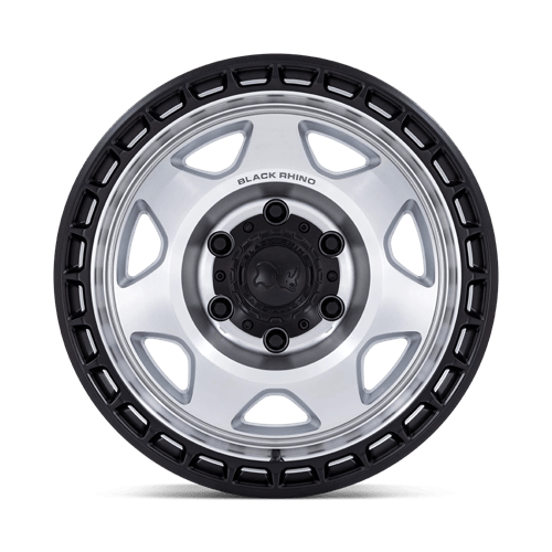Black Rhino Hard Alloys Br018 Voyager 17X8.5 6X139.7 +0MM Silver Machined W/ M-Black Lip