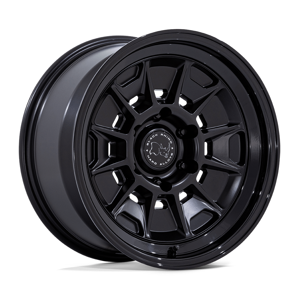 Black Rhino Hard Alloys Br021 Mondo 17X8.5 6X139.7 +20MM Matte Black W/ Gloss Black Lip
