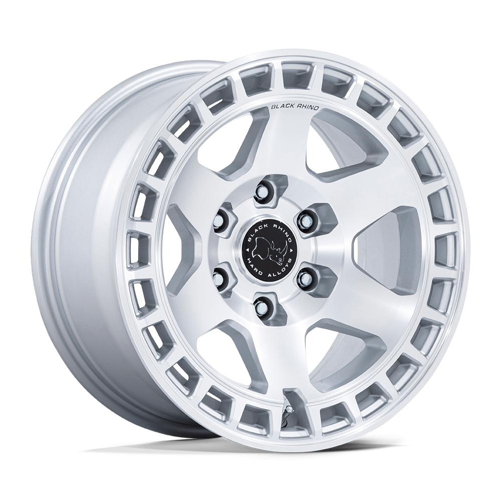 Black Rhino Hard Alloys Br022 Bahari 17X9 6X139.7 +40MM Gloss Silver W/ Machined Face