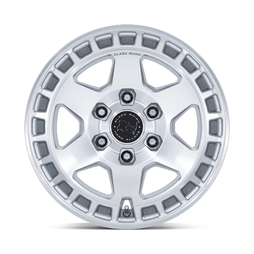 Black Rhino Hard Alloys Br022 Bahari 17X8.5 6X139.7 -10MM Gloss Silver W/ Machined Face