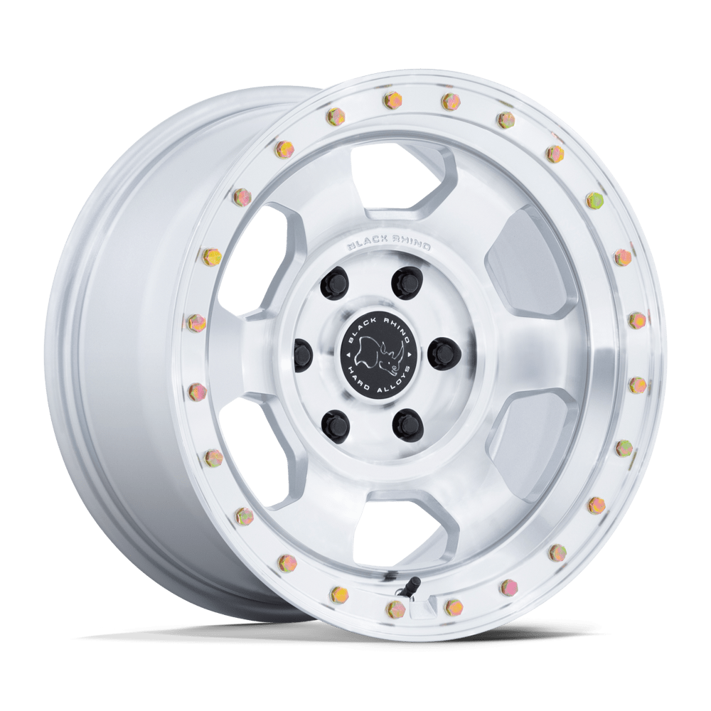 Black Rhino Hard Alloys Br029 Trooper 17X8.5 5X127 -10MM Gloss Silver W/ Machined Face