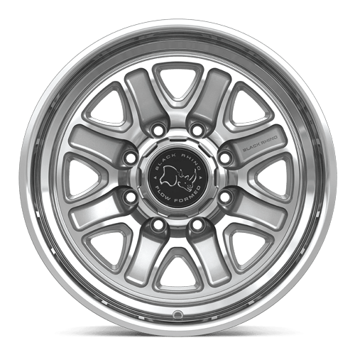 Black Rhino Hard Alloys Br032 Echo 18X9 8X170 +12MM Gloss Silver W/ Machined Face