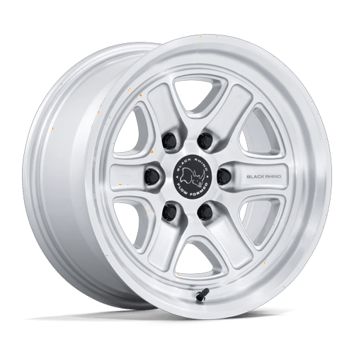 Black Rhino Hard Alloys Br032 Echo 17X8.5 6X139.7 +0MM Gloss Silver W/ Machined Face