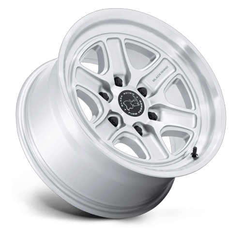 Black Rhino Hard Alloys Br032 Echo 18X9 6X139.7 +12MM Gloss Silver W/ Machined Face