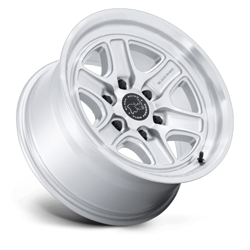 Black Rhino Hard Alloys Br032 Echo 17X8.5 6X139.7 +25MM Gloss Silver W/ Machined Face