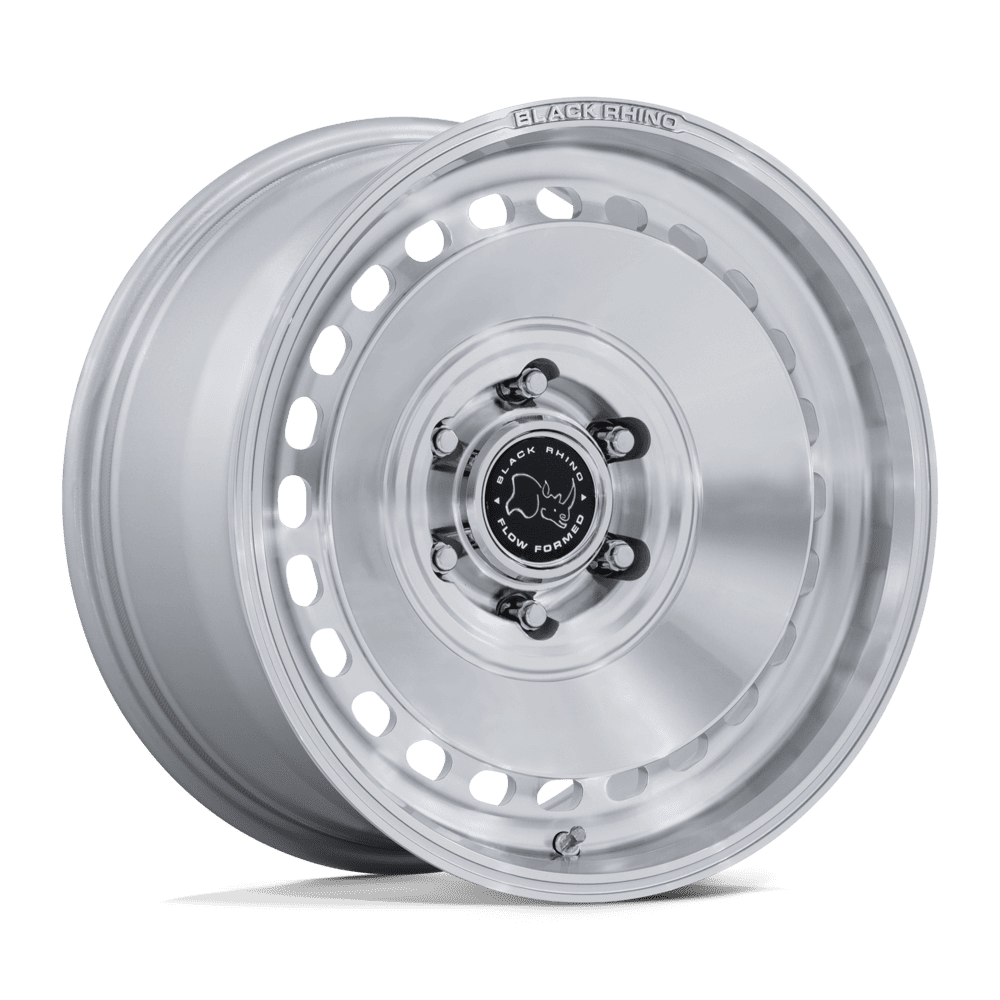Black Rhino Hard Alloys Br036 Basin 17X8 6X130 +32MM Gloss Silver W/ Machined Face