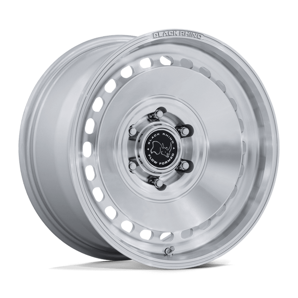 Black Rhino Hard Alloys Br036 Basin 17X8.5 6X139.7 +25MM Gloss Silver W/ Machined Face