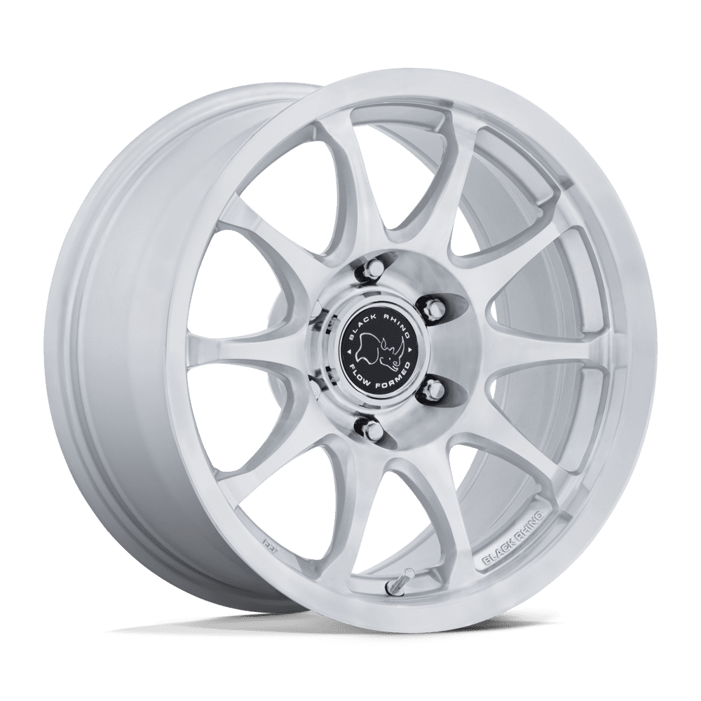 Black Rhino Hard Alloys Br038 Ronin 17X8.5 6X135 +25MM Gloss Silver W/ Machined Face