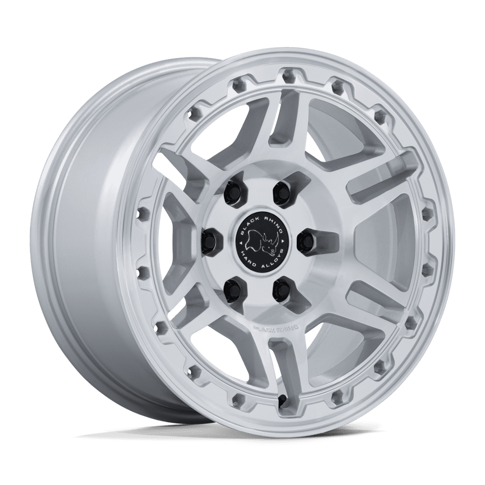 Black Rhino Hard Alloys Br039 Vanguard 20X9 5X130 +15MM Gloss Silver W/ Machined Face