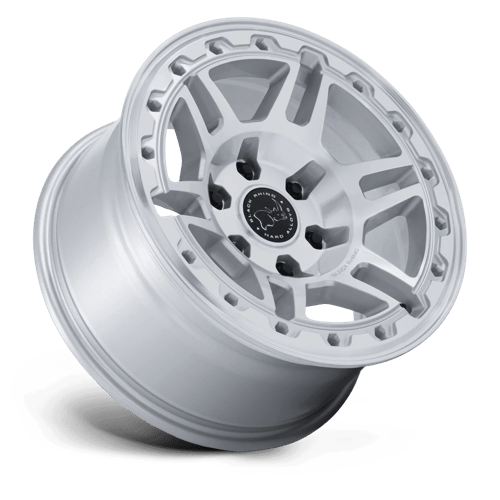 Black Rhino Hard Alloys Br039 Vanguard 20X9 6X139.7 +15MM Gloss Silver W/ Machined Face