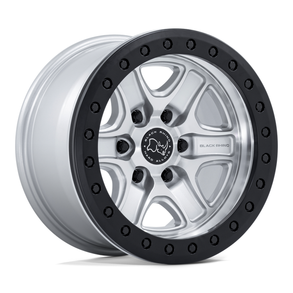 Black Rhino Hard Alloys Br200 Echo Trail Lock Beadlock 18X9 6X139.7 +12MM Hyper Silver W/ Machined Face