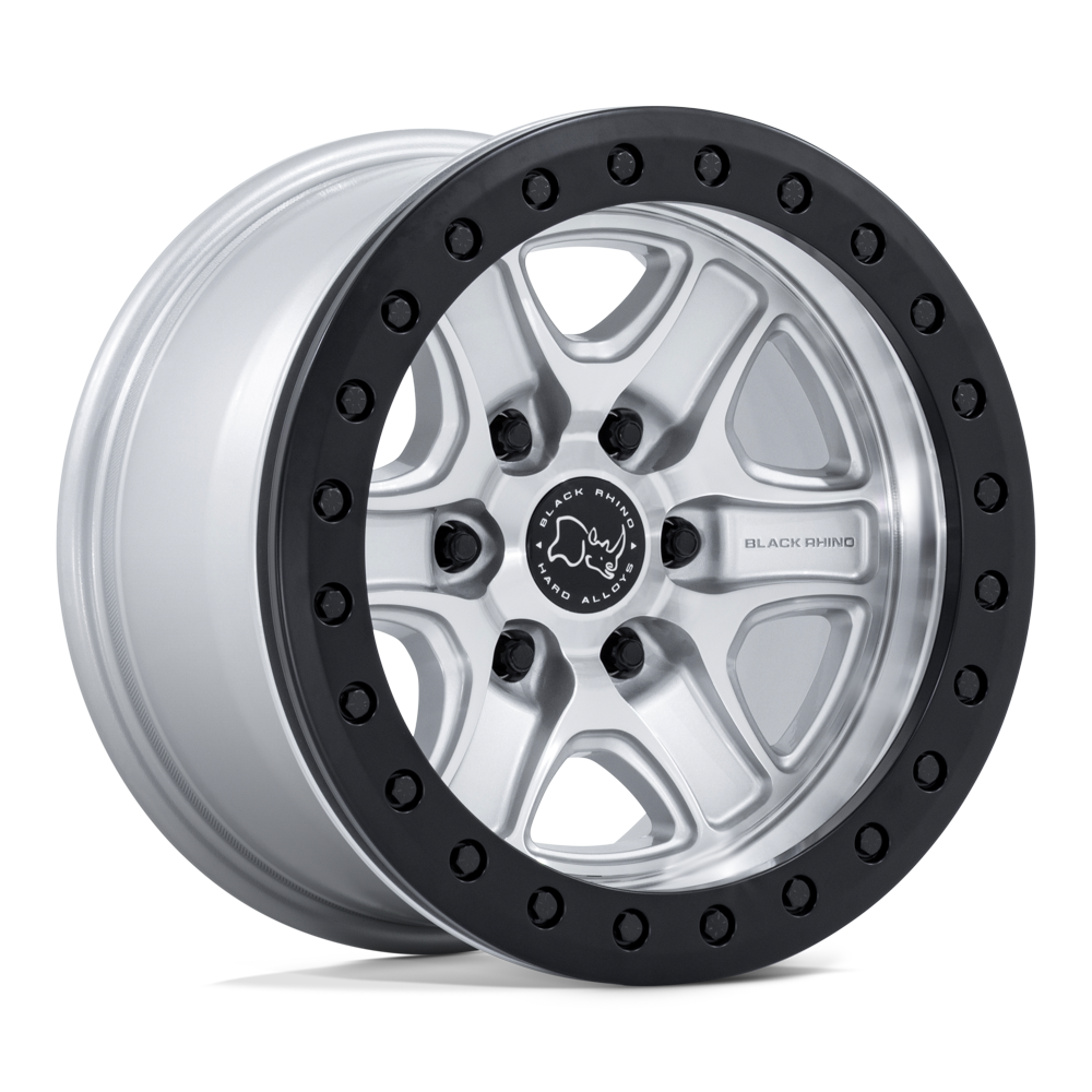 Black Rhino Hard Alloys Br200 Echo Trail Lock Beadlock 17X8.5 6X135 +0MM Hyper Silver W/ Machined Face