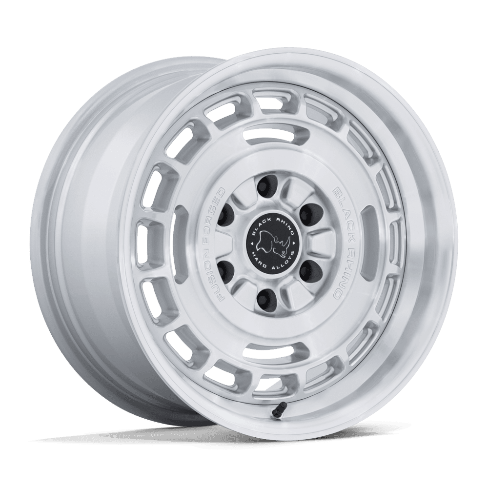 Black Rhino Hard Alloys Br600 Vagabond 17X8 6X139.7 +32MM Gloss Silver W/ Machined Face