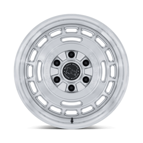 Black Rhino Hard Alloys Br600 Vagabond 17X8 6X139.7 +32MM Gloss Silver W/ Machined Face