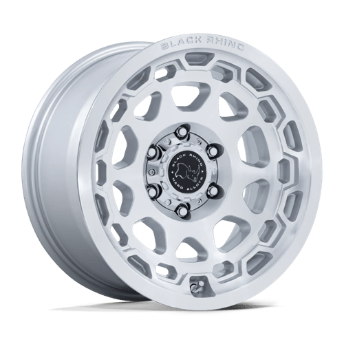 Black Rhino Hard Alloys Br026 Congo 17X8.5 5X114.3 +35MM Gloss Silver W/ Machined Face